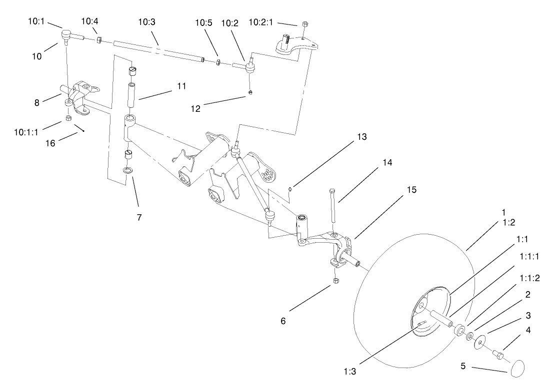 Front Tire and Steering Assembly