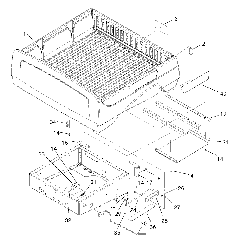 Box and Tailgate Installation Assembly