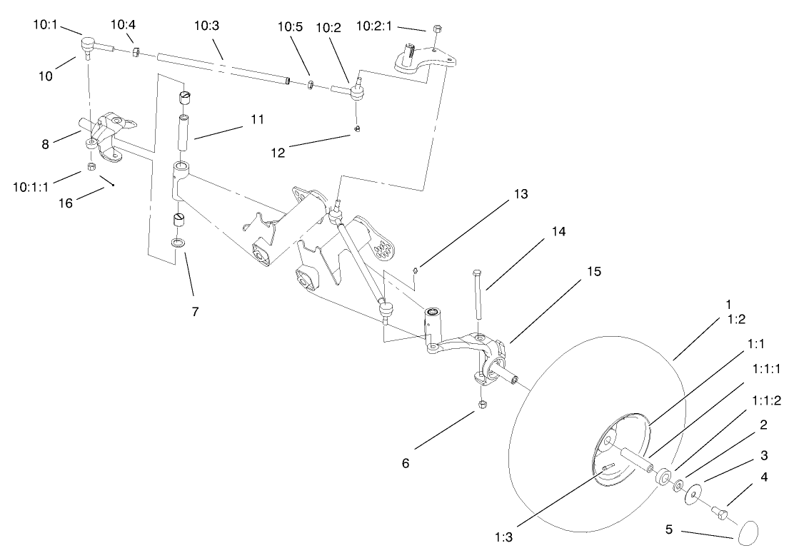 Front Tire and Steering Assembly