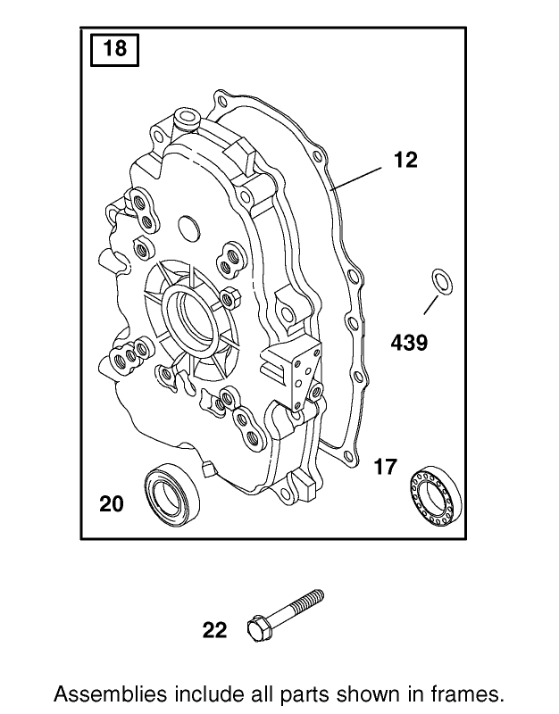 Crankcase Assembly Briggs and Stratton Engine 303440-1320-E1