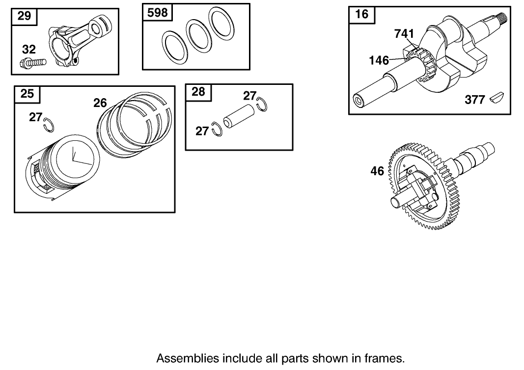 Crankshaft Assembly Briggs and Stratton Engine 303440-1320-E1