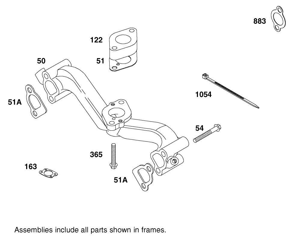 Intake Manifold Assembly Briggs and Stratton Engine 303440-1320-E1
