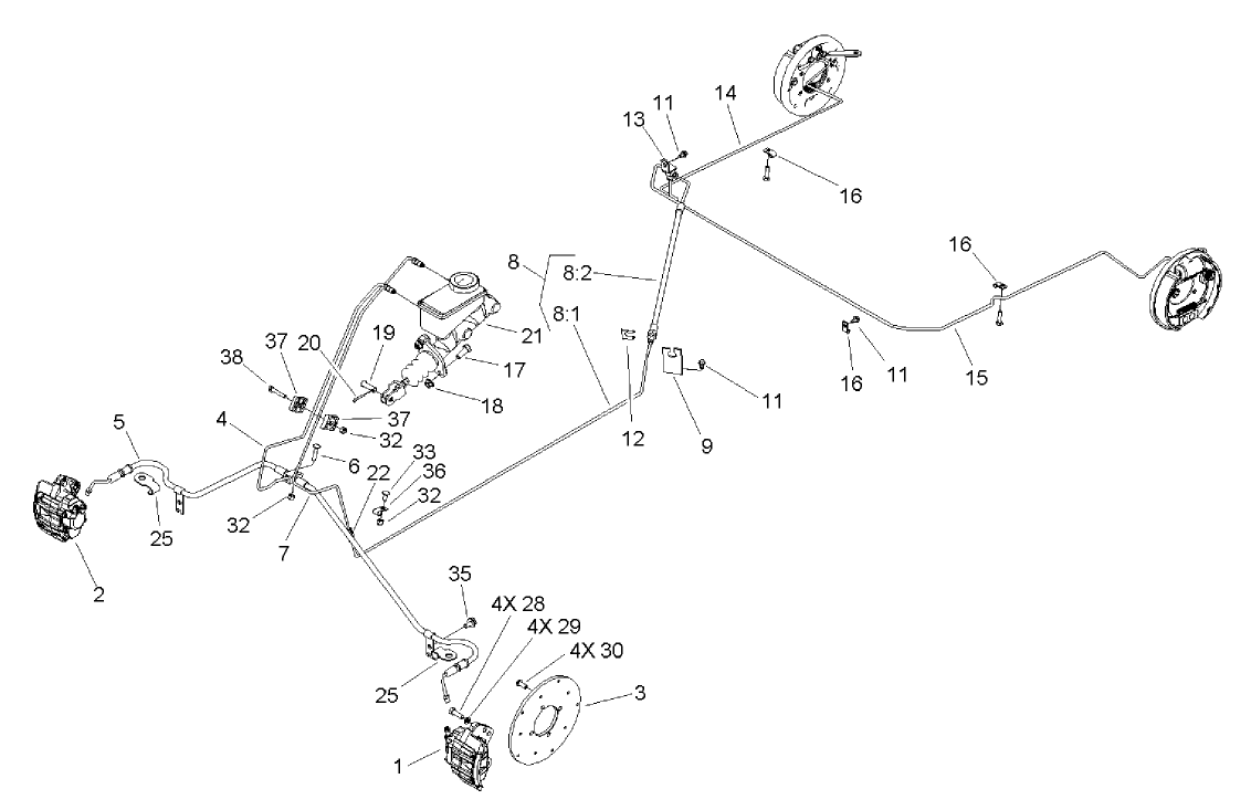 Brake and Master Cylinder Assembly