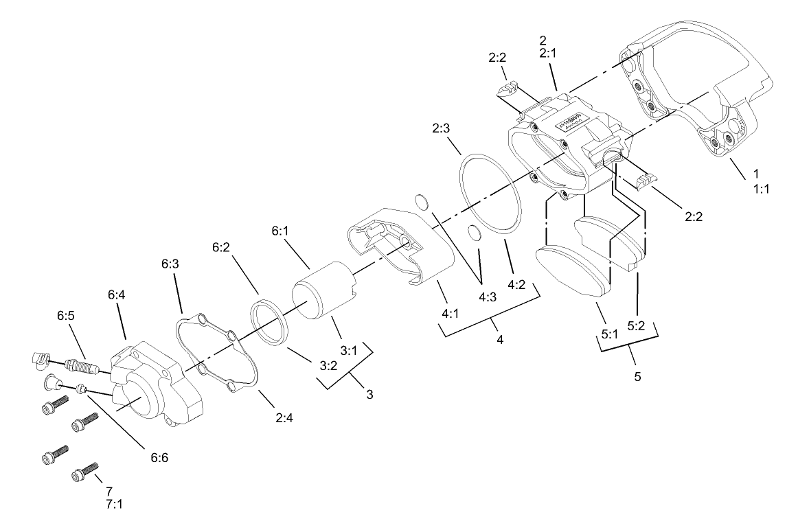 Left Hand Caliper Assembly No. 104-6801