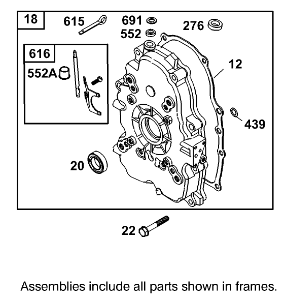 Crankcase Assembly  Briggs and Stratton 303447-1319-E1