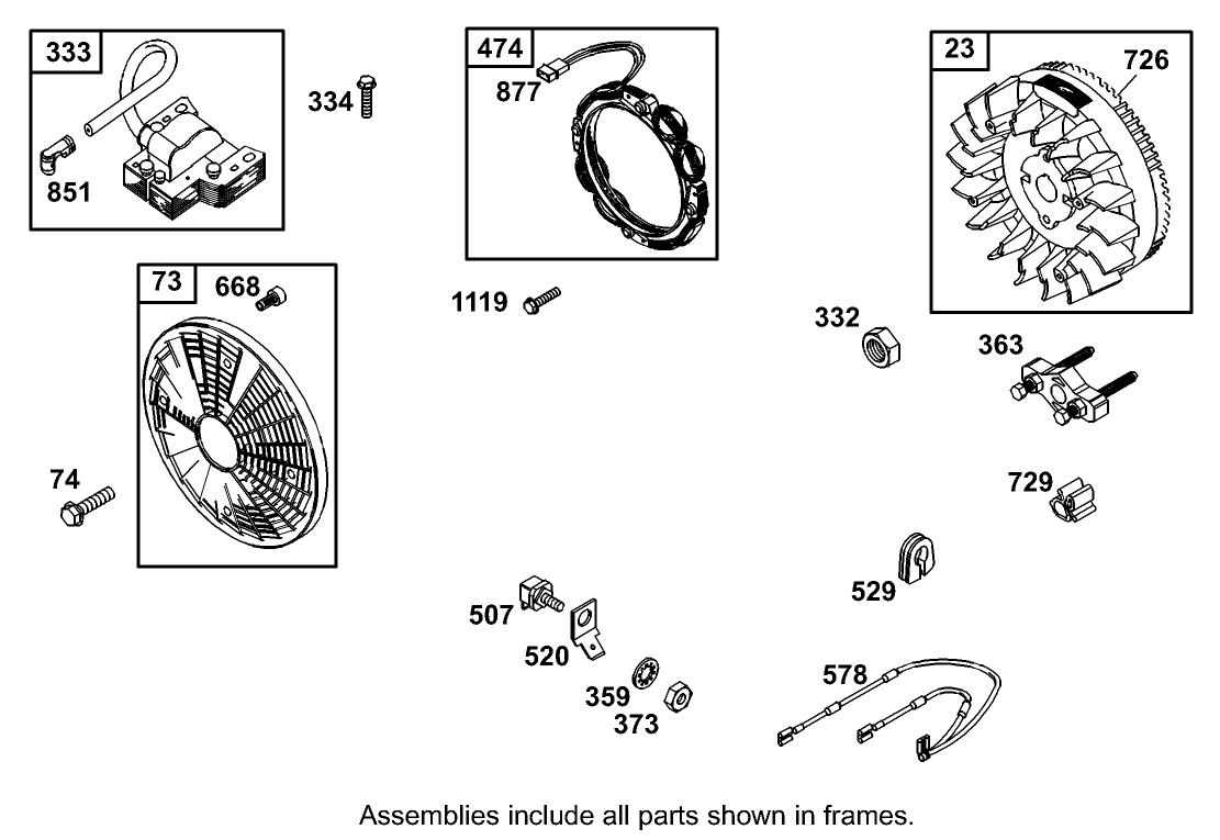 Alternator Assembly  Briggs and Stratton 303447-1319-E1