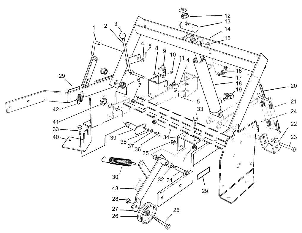 Parking Brake and Lift Frame Assembly