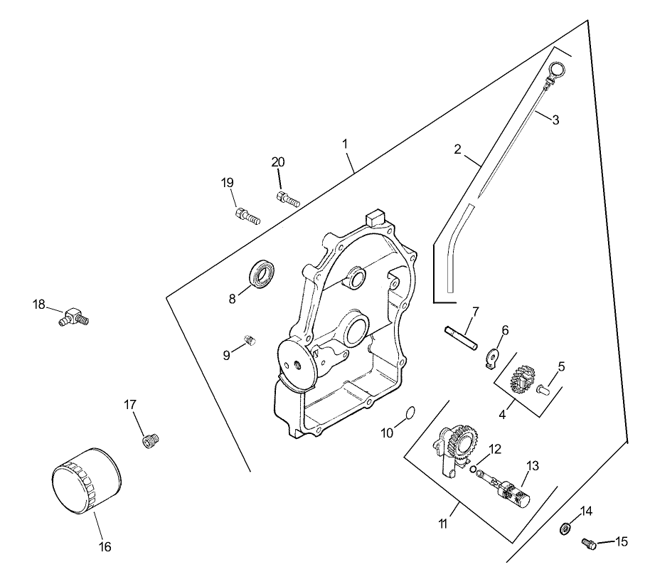 Oil Pan/Lubrication Assembly Kohler Engine CH20QS-64678