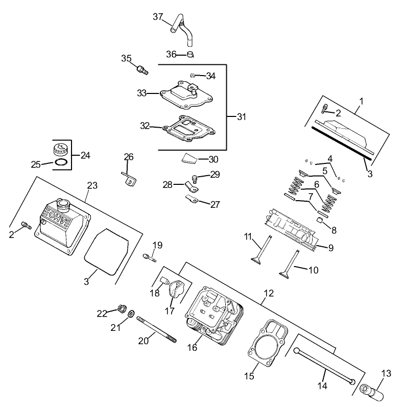 Head/Valve/Breather Assembly Kohler Engine CH20QS-64678
