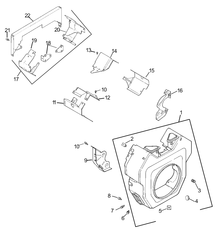 Blower Housing and Baffles Assembly Kohler Engine CH20QS-64678