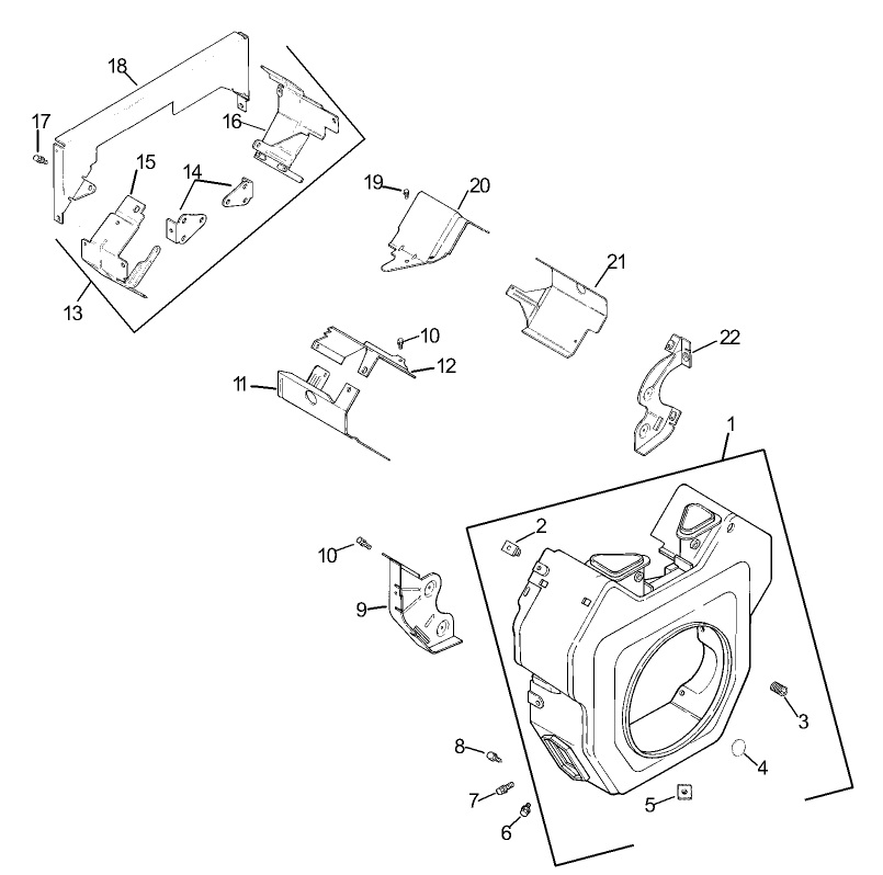 Blower Housing and Baffles Assembly (Kohler CH20QS-PS64677)