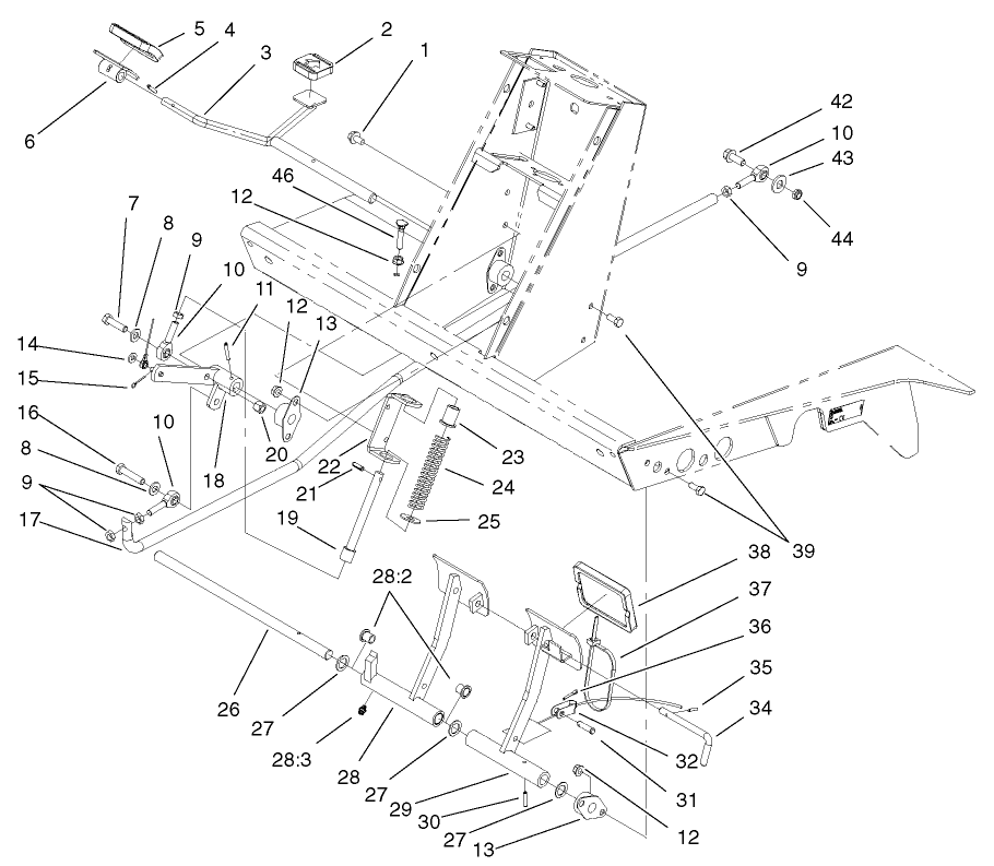 Traction and Brake Pedal Assembly