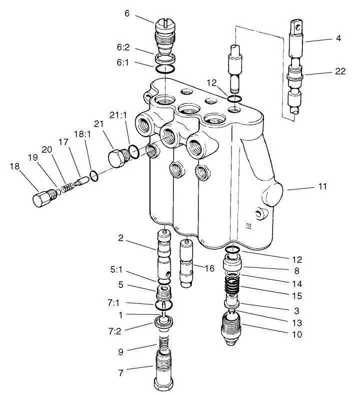 3 Spool Valve Assembly No. 105-9843