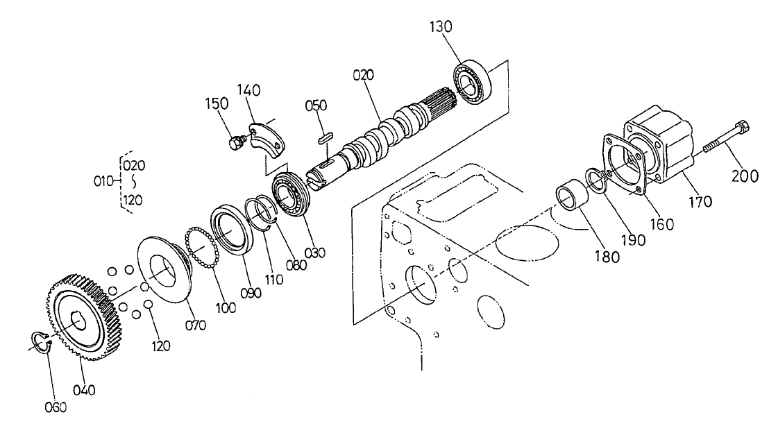 Fuel Camshaft and Governor Shaft Assembly
