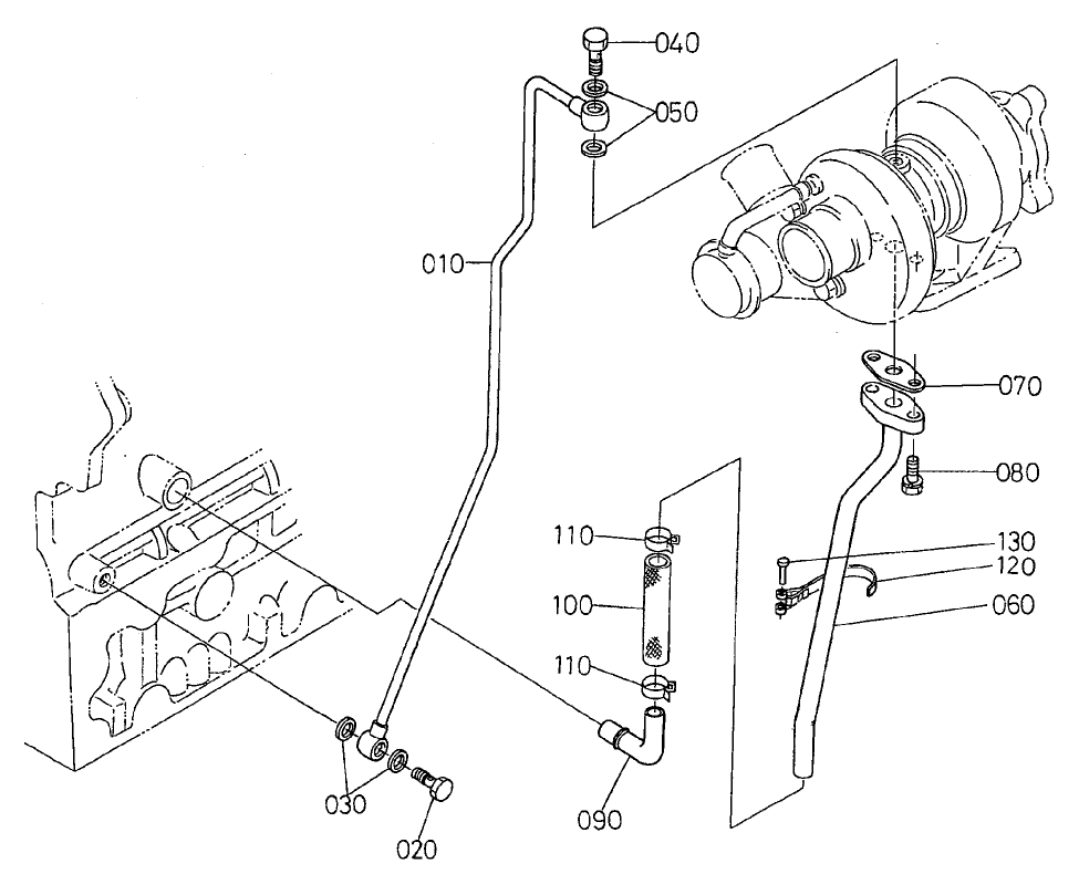 Oil Pipe (Turbo Charger) Assembly