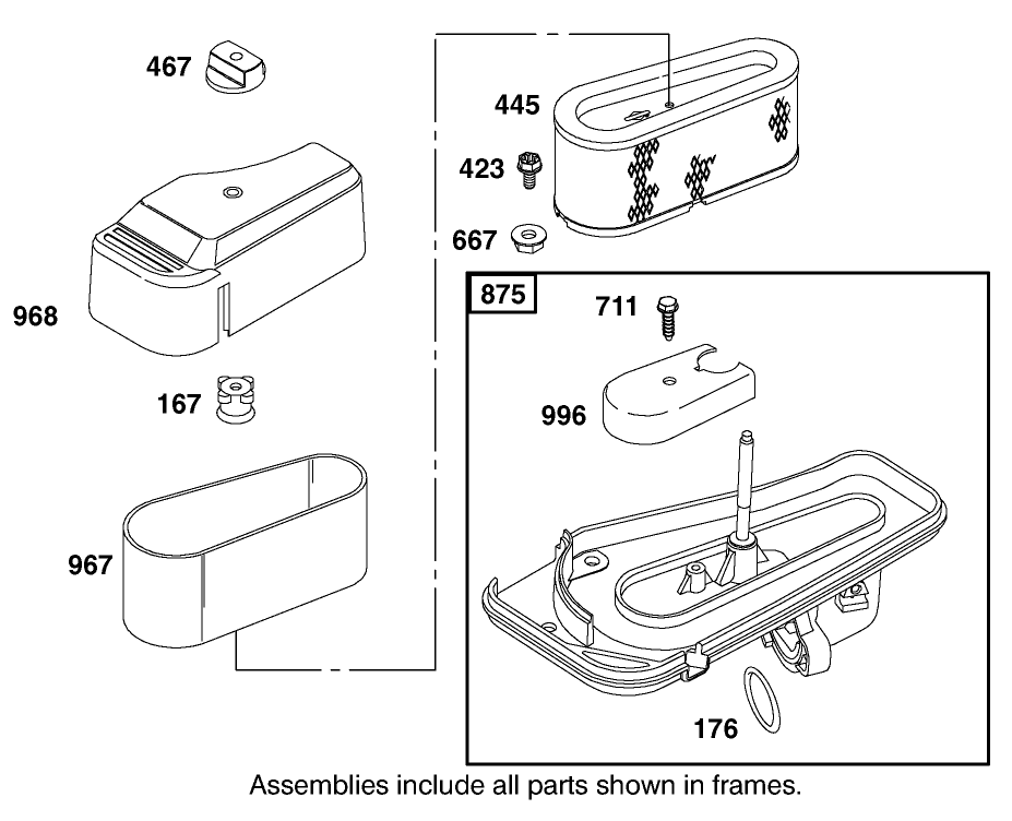 Air Cleaner Assembly Engine Briggs and Stratton Model 311777-0151-E1