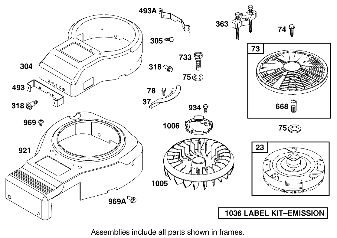 Blower Housing Assembly Engine Briggs and Stratton Model 311777-0151-E1