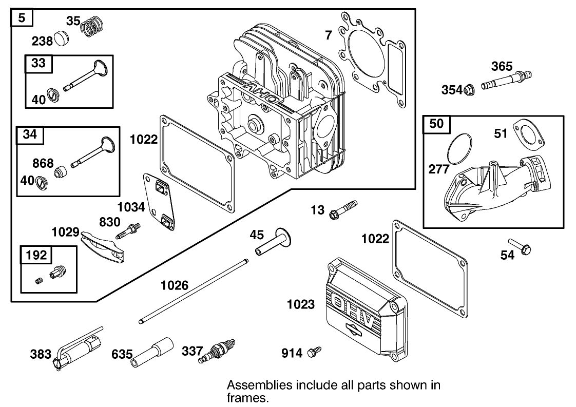 Cylinder Head Assembly  Briggs and Stratton 311777-0151-E1