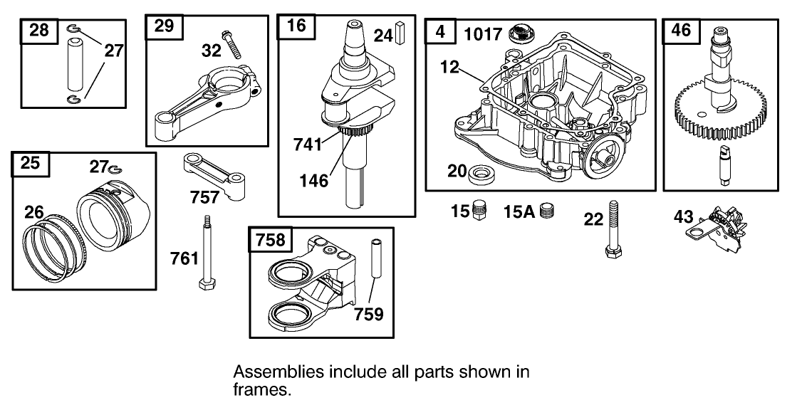 Crankcase Assembly  Briggs and Stratton 311777-0151-E1