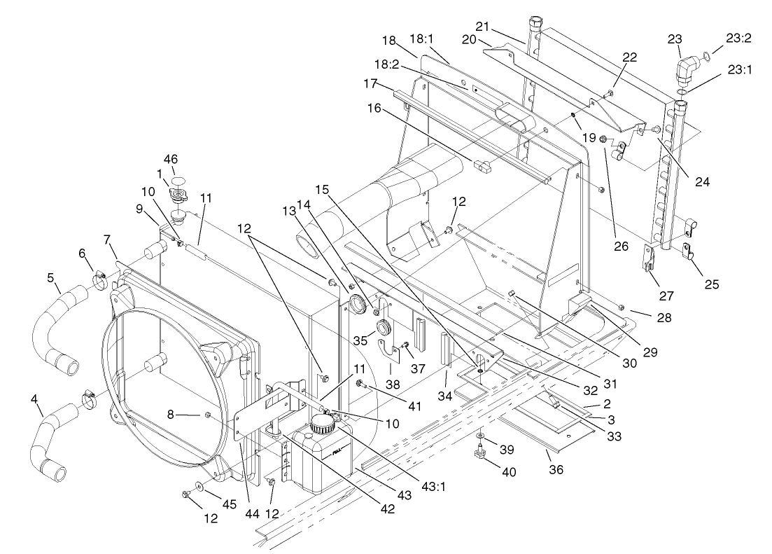 Radiator, Oil Cooler and Support Assembly