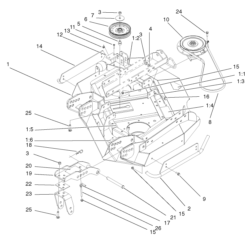 LH Deck, Idler and Skid Assembly