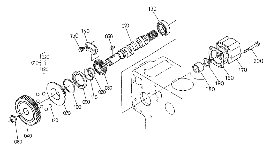 Fuel Camshaft and Governor Shaft Assembly