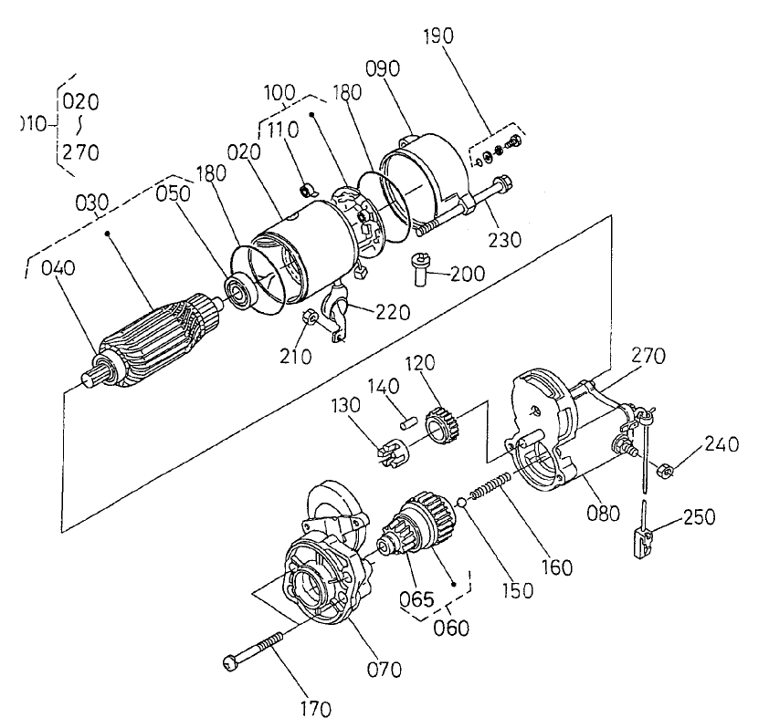 Starter Component Parts Assembly
