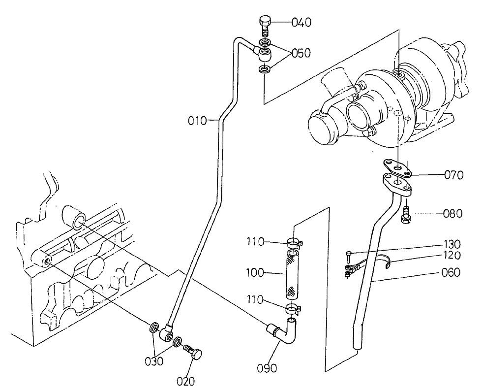Oil Pipe (Turbo Charger) Assembly
