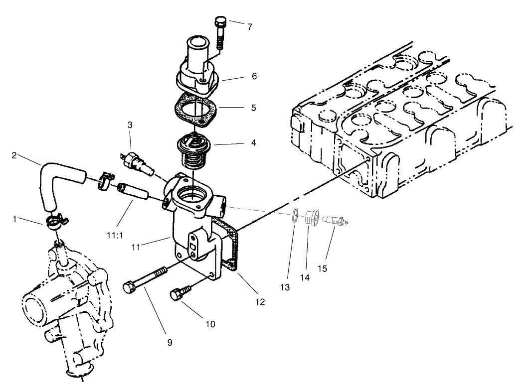 Water Flange and Thermostat Assembly