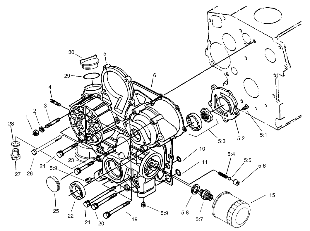 Gear Case and Oil Filter Assembly