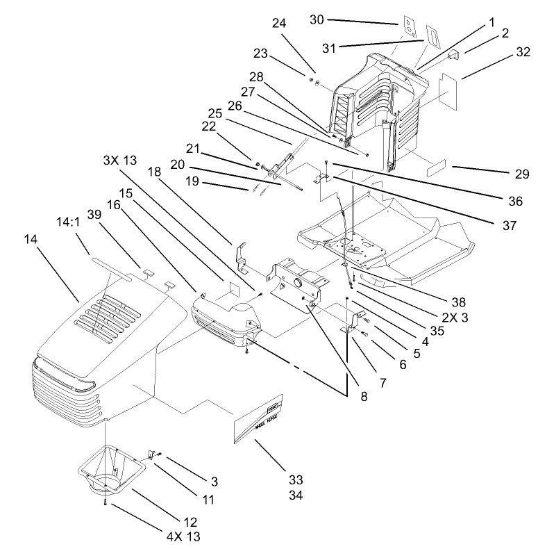 Hood and Tower Assembly