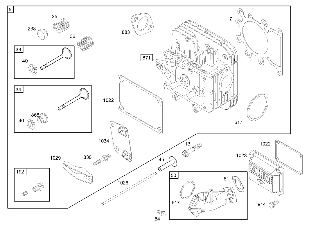 Cylinder Head Assembly  Briggs and Stratton Model 286H77-0121-E1