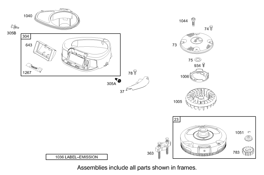 Blower Housing Assembly Engine Briggs and Stratton Model 286H77-0121-E1