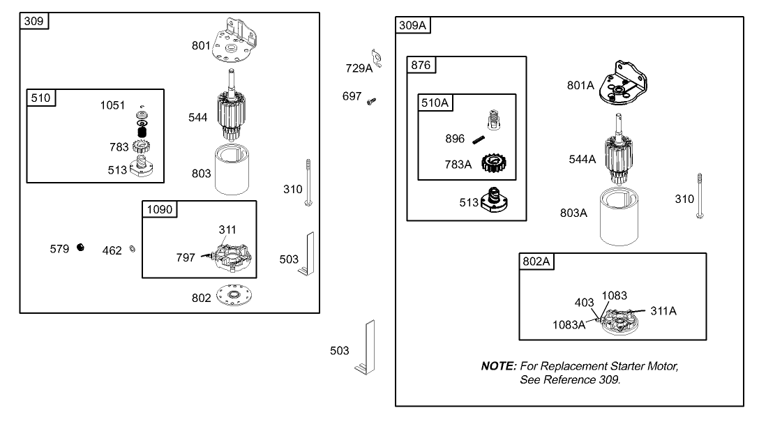 Starter Assembly Engine Briggs and Stratton Model 286H77-0121-E1
