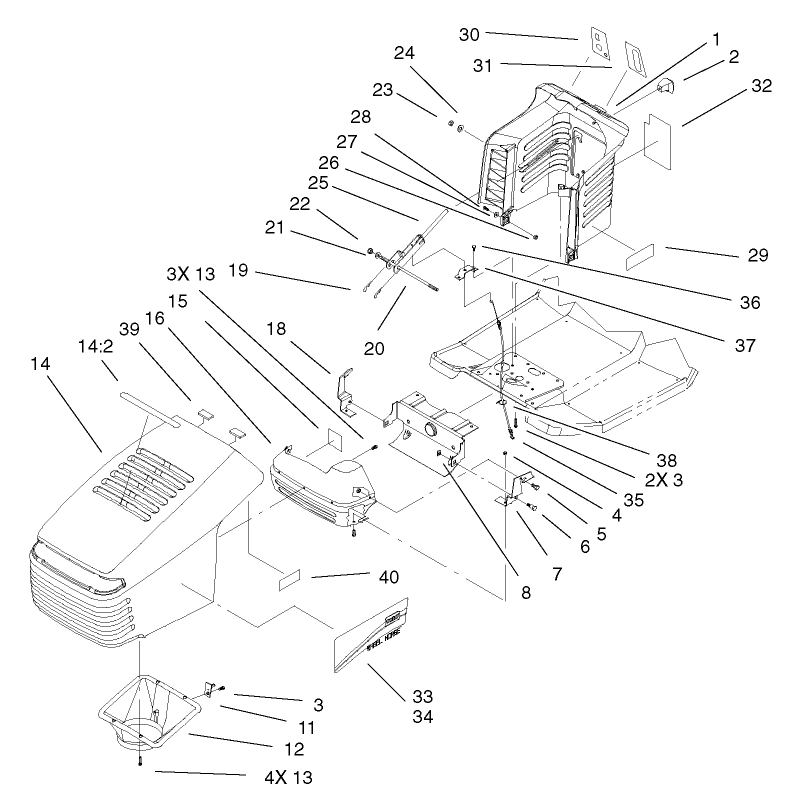 Hood and Tower Assembly