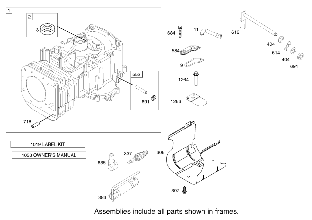 Cylinder Assembly Briggs and Stratton Model 286H77-0121-E1