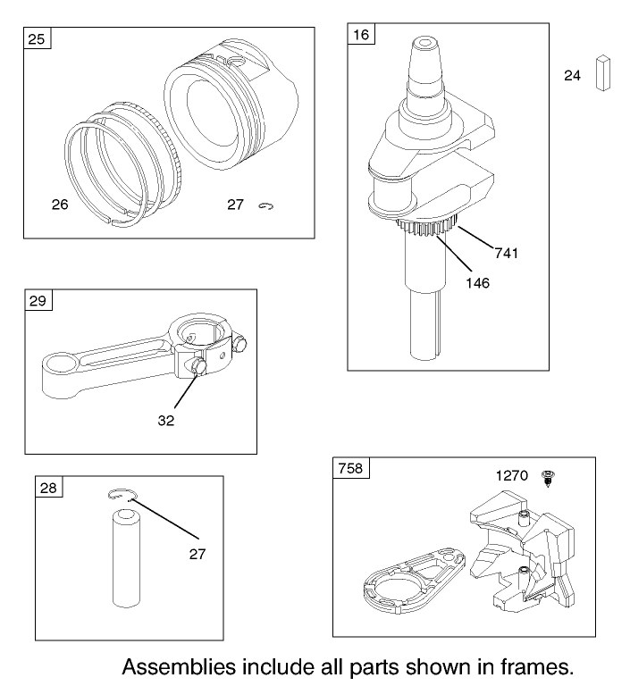 Crankshaft Assembly Briggs and Stratton Model 286H77-0121-E1