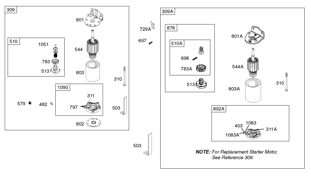 Starter Assembly Briggs and Stratton Model 286H77-0121-E1