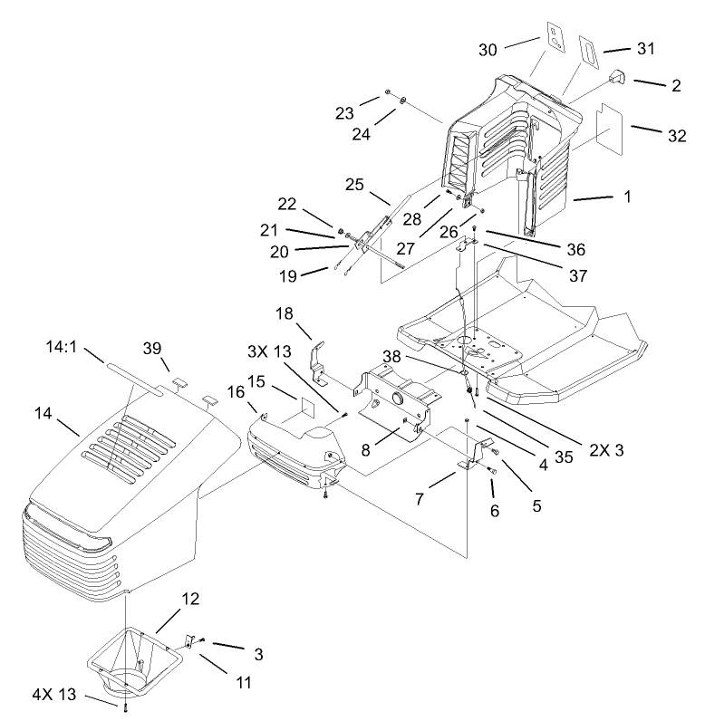 Hood and Tower Assembly