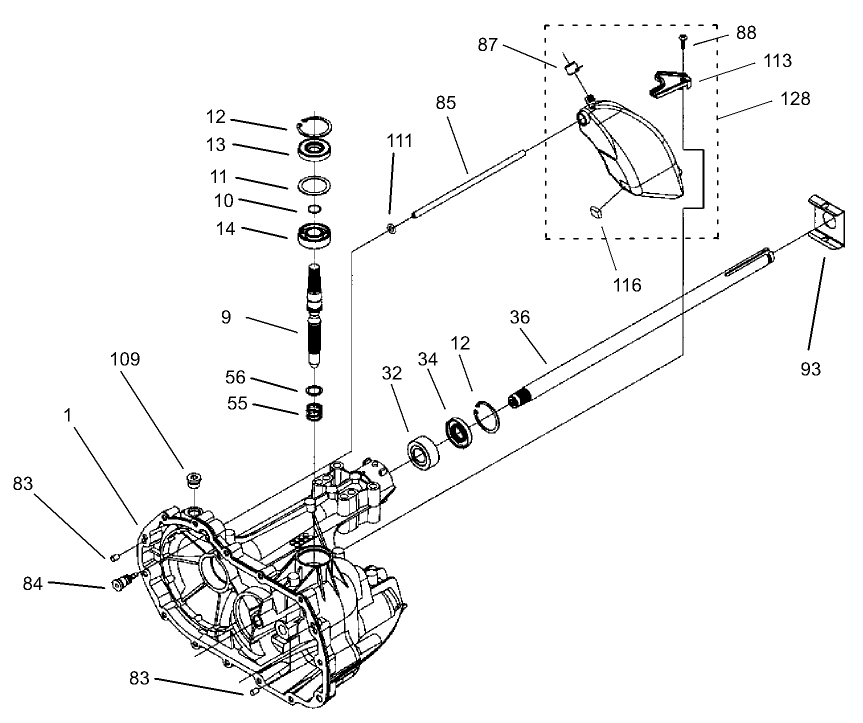 Transaxle Main Housing and Bearing Assembly