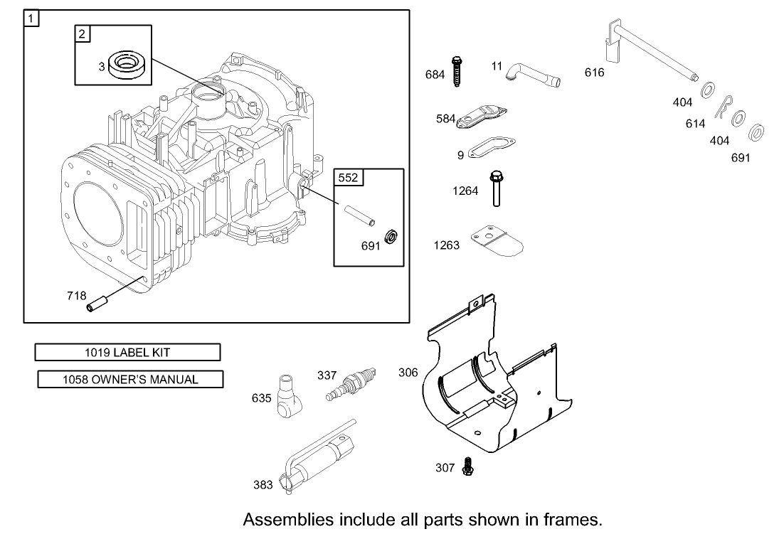 Cylinder Assembly Briggs and Stratton Model 31F777-0123-E1