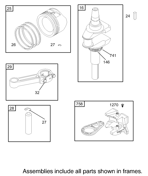 Crankshaft Assembly Briggs and Stratton Model 31F777-0123-E1