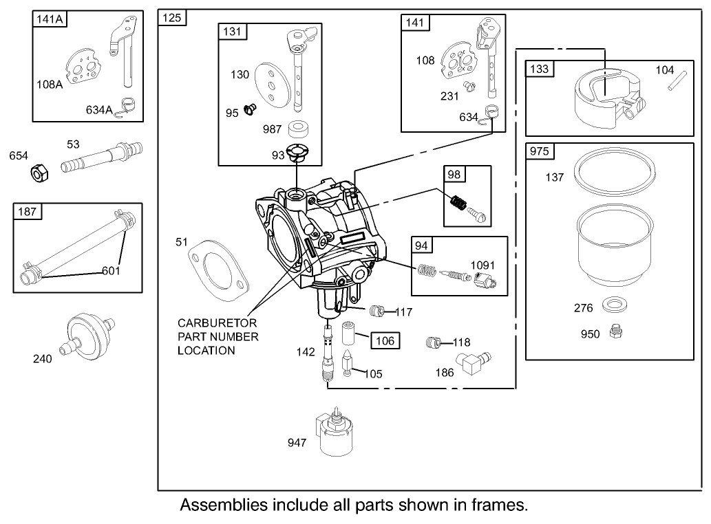 Carburetor Assembly Briggs and Stratton Model 31F777-0123-E1