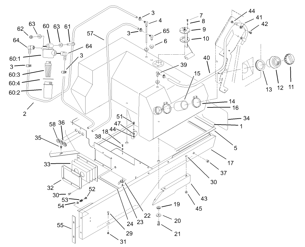 Fuel Tank and Lower Body Assembly