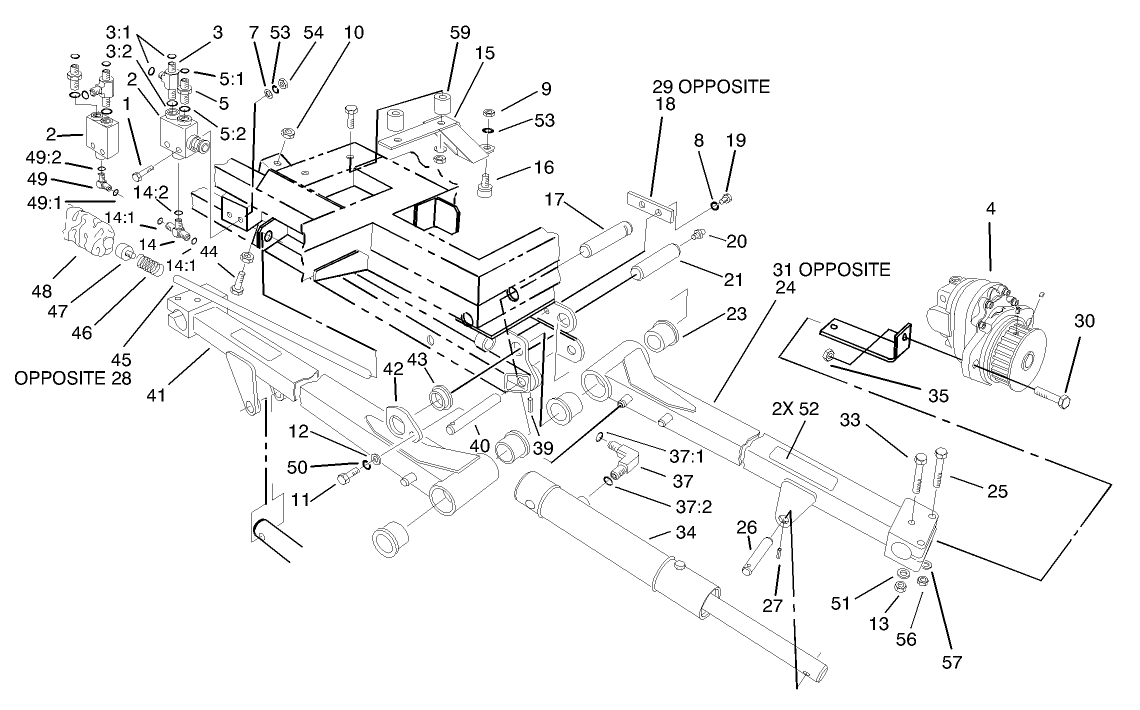 Rear Lift Arm and Shut-Off Assembly