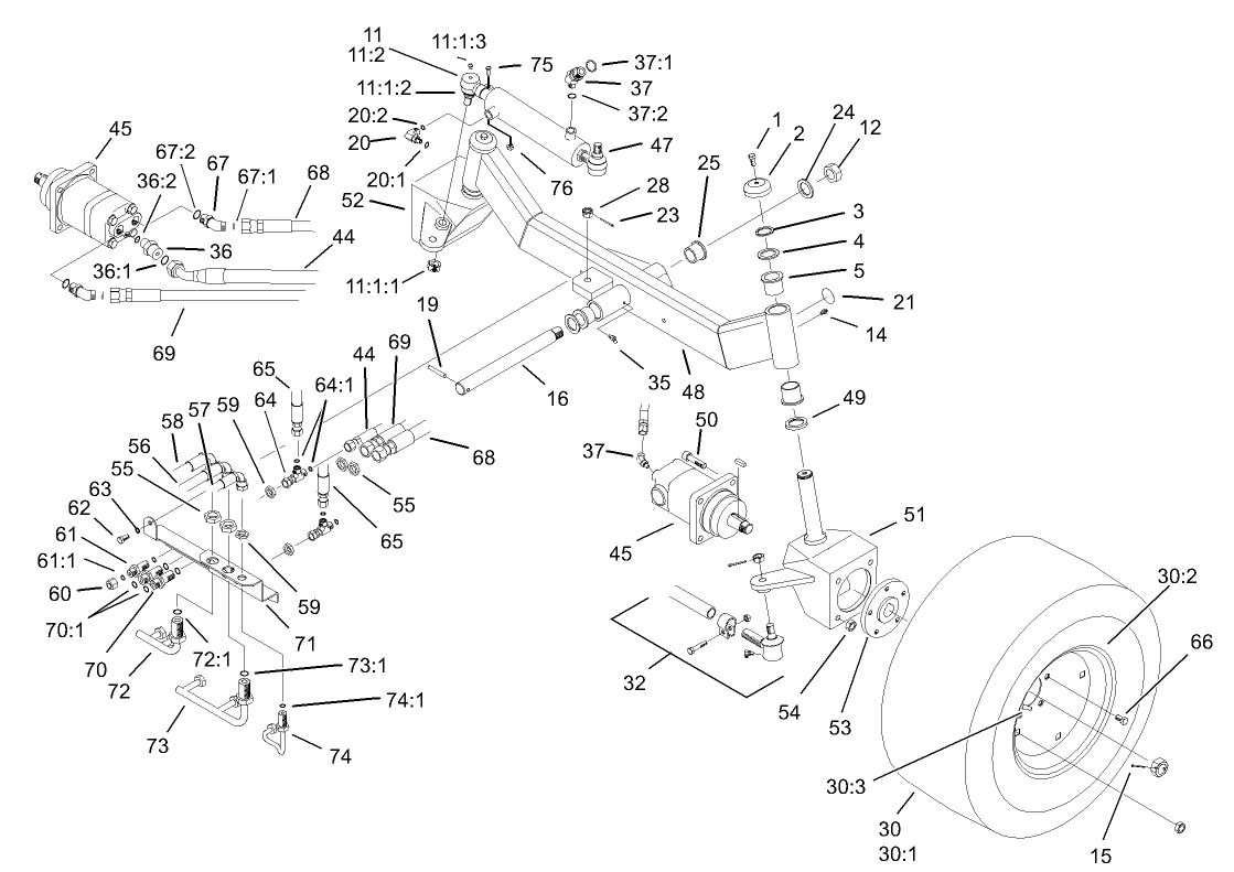 Rear Axle Assembly (only on: 03707)