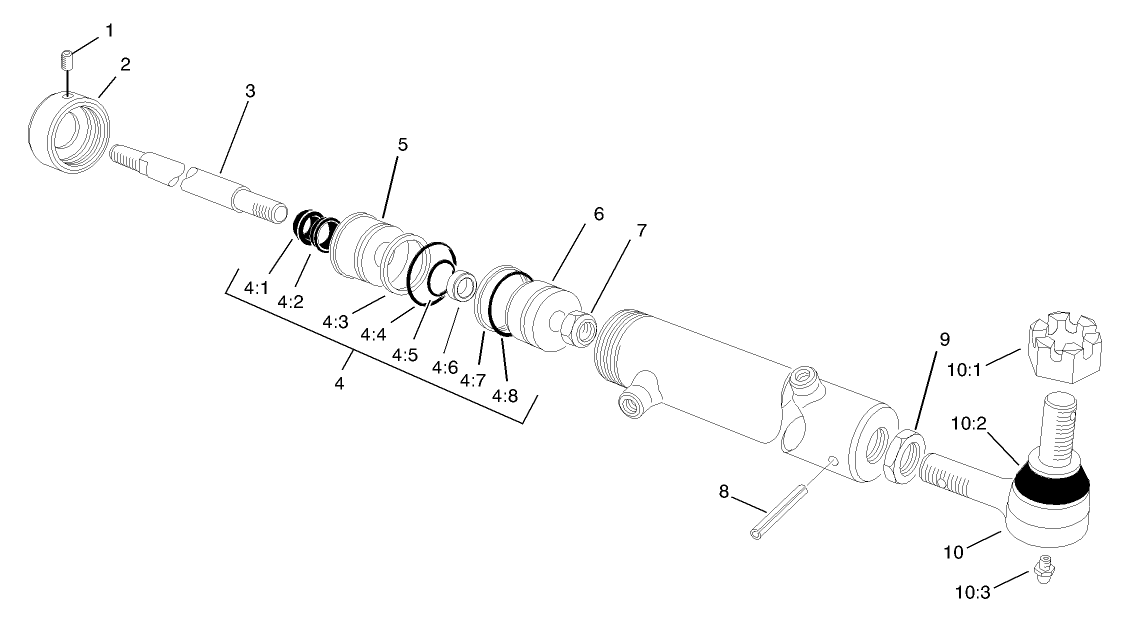 Hydraulic Cylinder Assembly No. 92-6057 (only on: 03707)