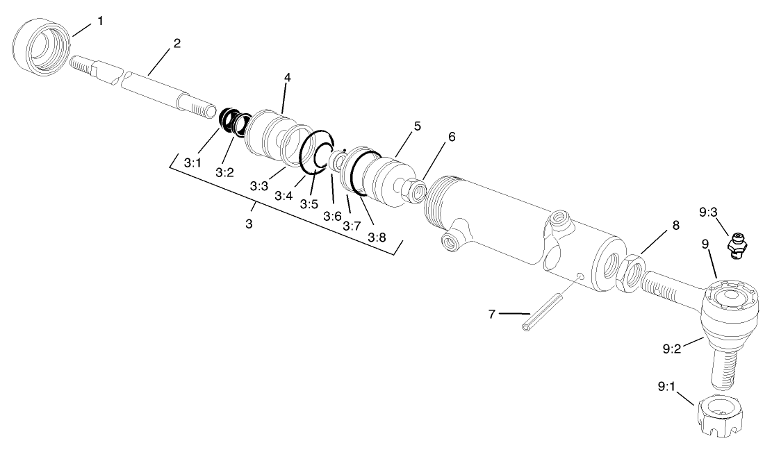 Hydraulic Cylinder Assembly No. 77-4800 (only on: 03706)