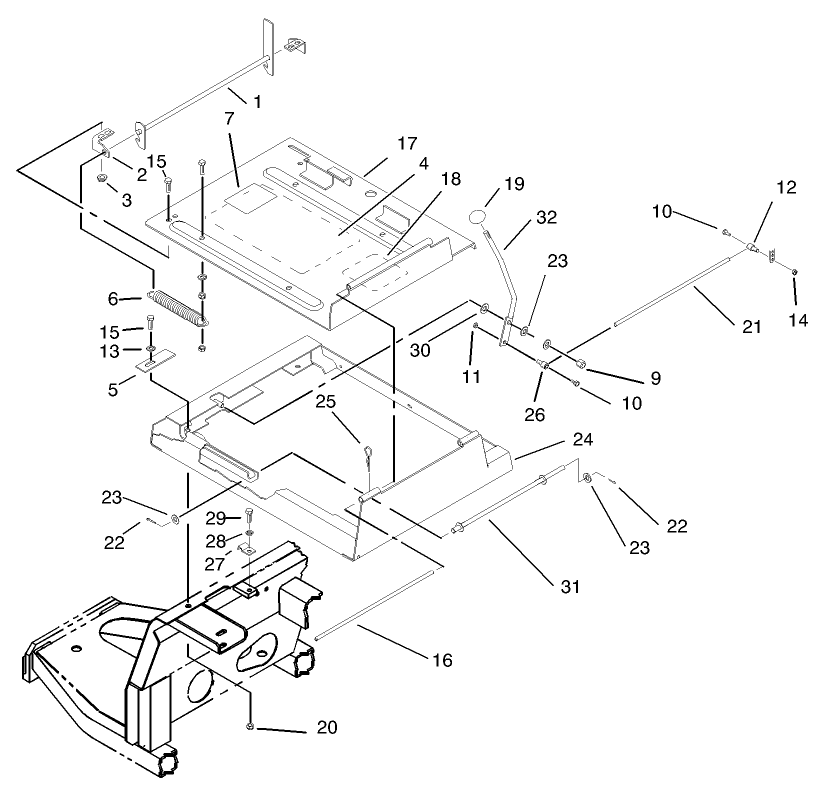 Seat Frame and Throttle Assembly