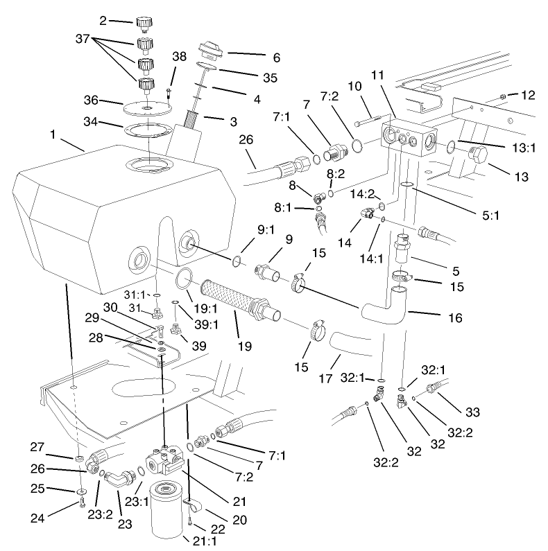 Hydraulic Filter and Reservoir Assembly
